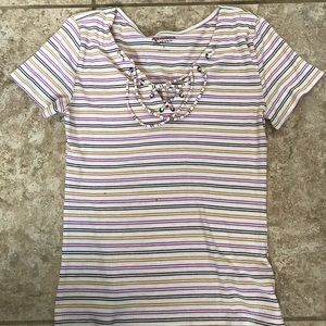 Arizona pink striped shirt small